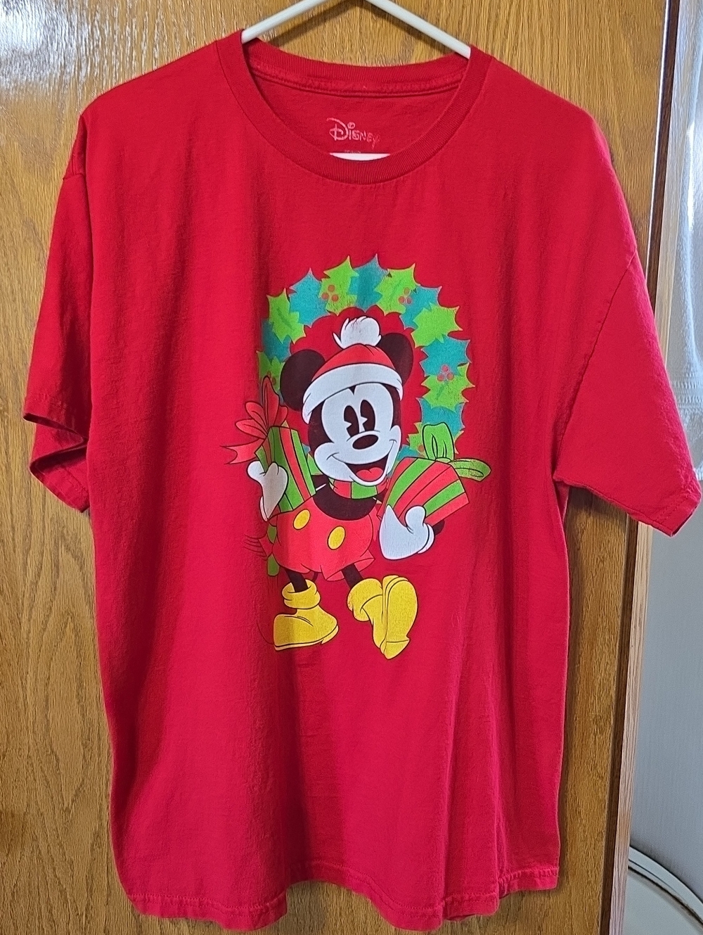 Disney Red Mickey Mouse Holiday Gift Graphic Tee